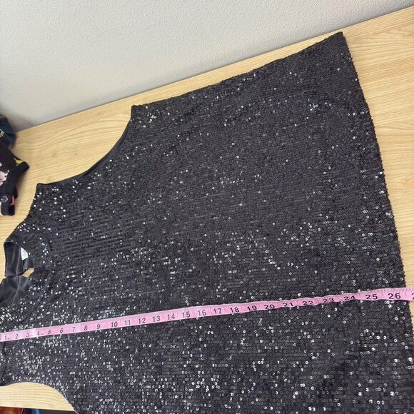 Calvin Klein Sequin Blouse Size 2X Sleeveless Tank Top New Years NYE Holiday - Picture 9 of 10